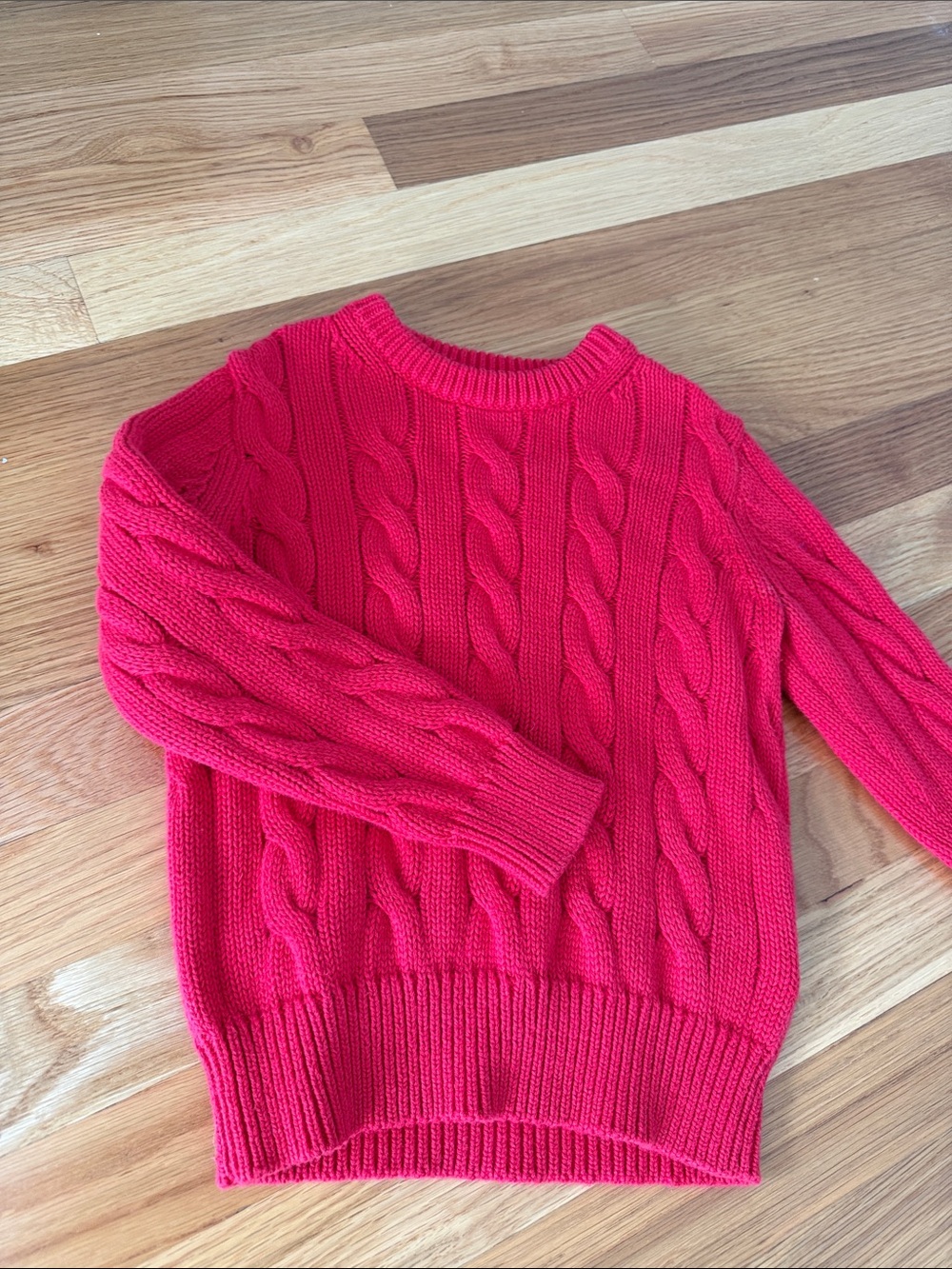 Crewcuts classic red Cable Knit Pullover